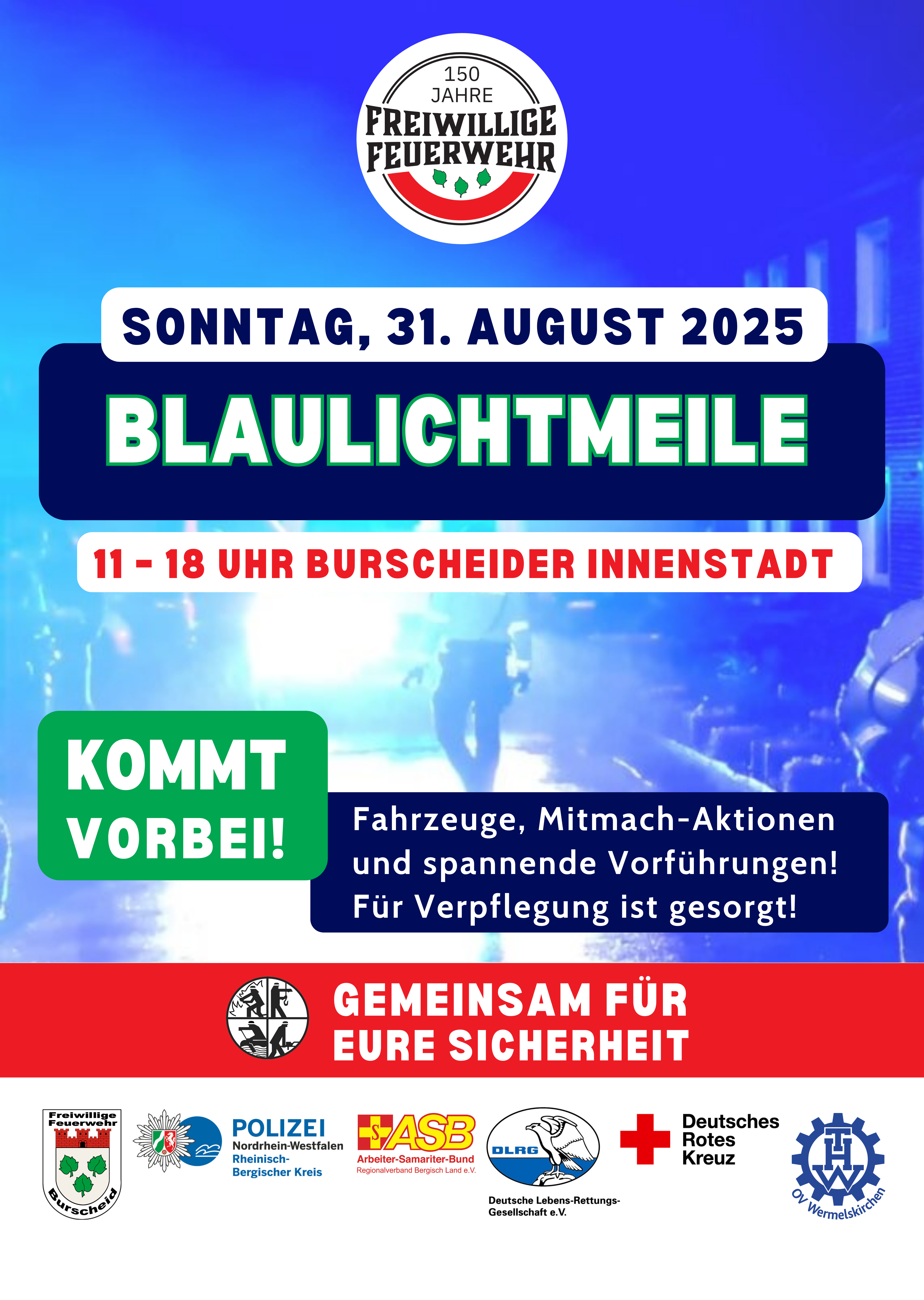 Plakat zur Blaulichtmeile Burscheid